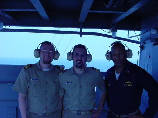 Marco e Andrea a bordo della USS Roosevelt