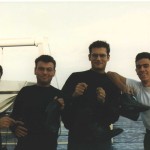 Giovanni, Valentino, Fabio e Angelo al lancio delle scarpe